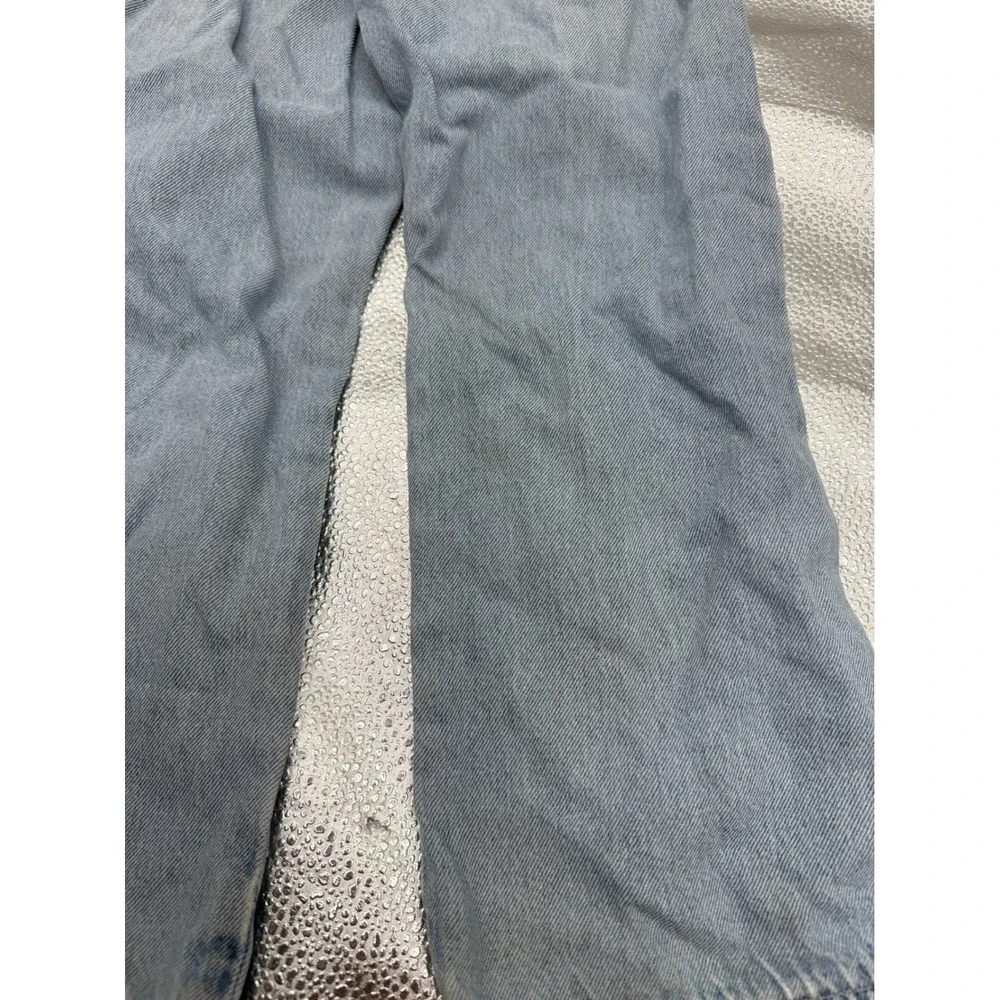 OshKosh B'gosh‎ Wide Jeans Girls 6X Blue Embroidered Butterfly Ripped Y2K FLAWED